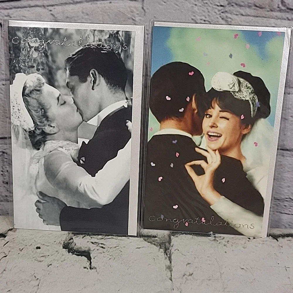 Congratulations Wedding Greeting Cards Retro Photos Lot Of 4 Sealed By Bikini